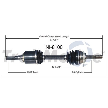 Surtrack Axle Cv Axle Shaft, Ni-8100 NI-8100